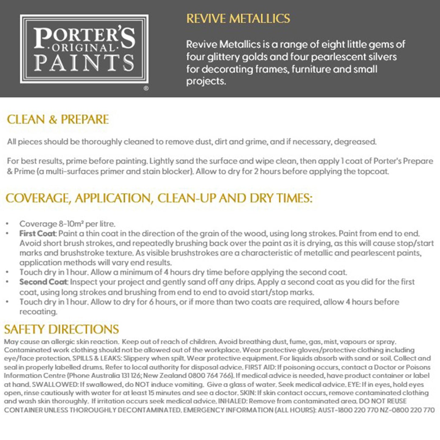 Porters Metallic Furniture Paint - 100ml - Ambassador Sterling