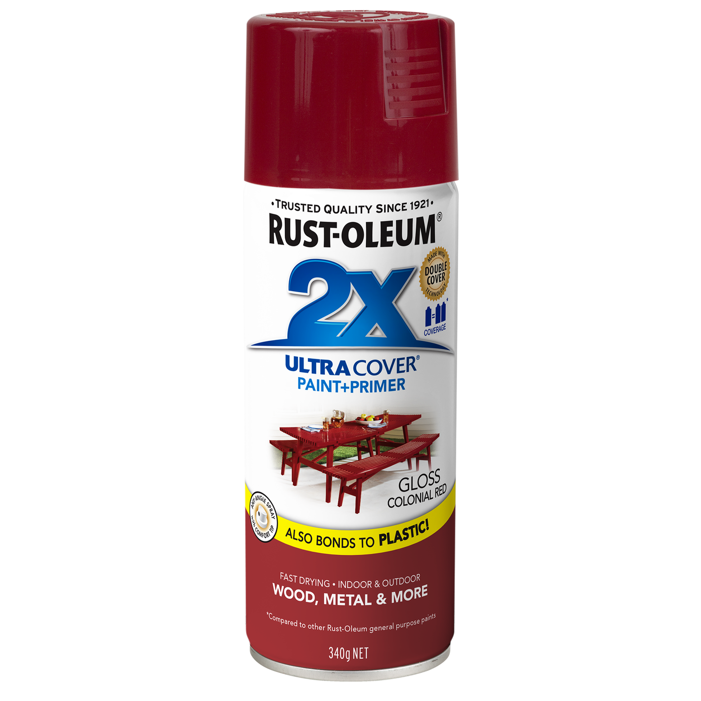 Rust-Oleum 2X Ultra Cover Gloss Spray Paint - 340g - Colonial Red