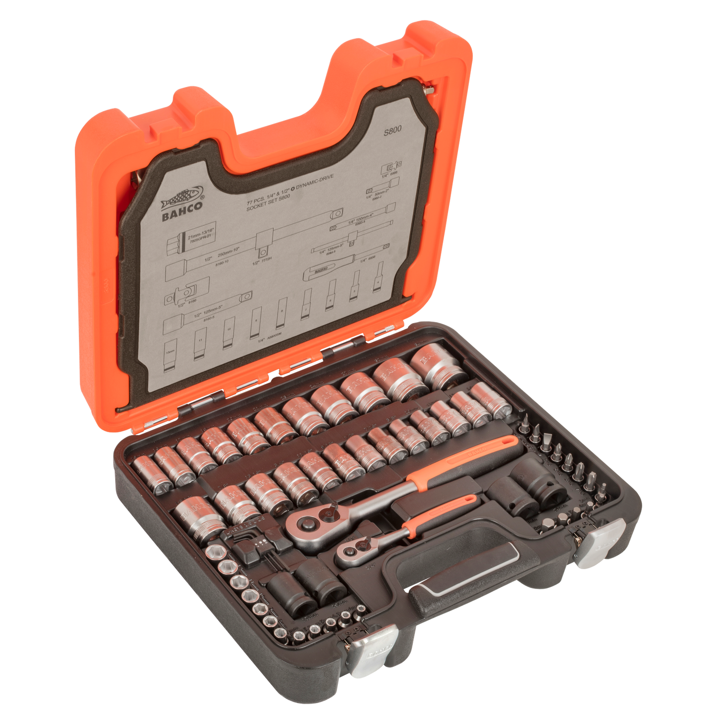 Bahco Square Drive Socket Set - 1/4" & 1/2" - 25 Piece