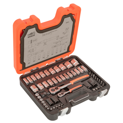Bahco Square Drive Socket Set - 1/4" & 1/2" - 25 Piece