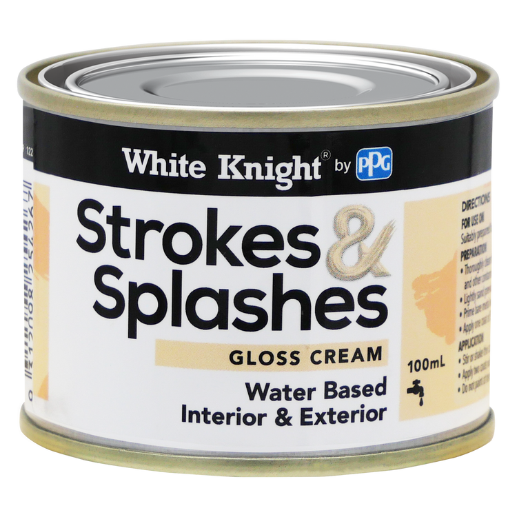White Knight 100ml Cream Strokes and Splashes Paint
