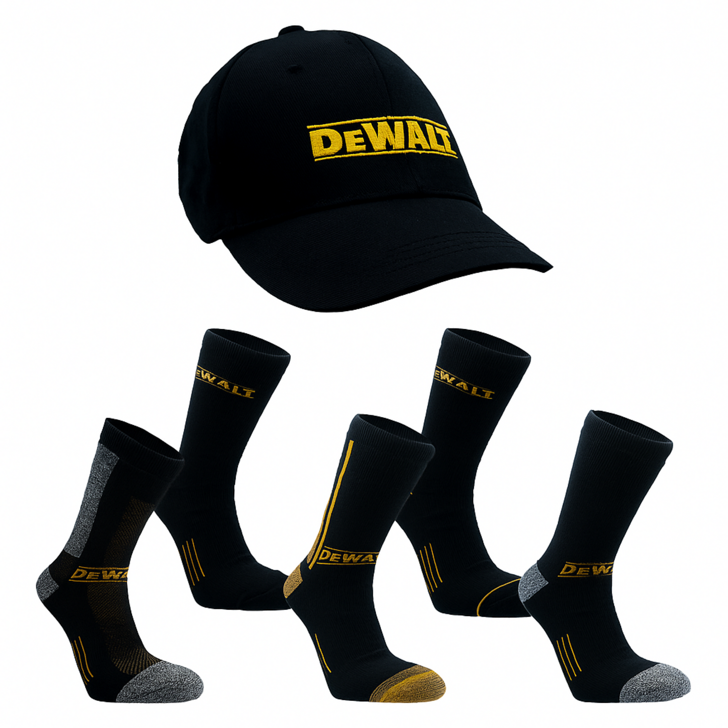 Dewalt Hat & 5 Socks Bundle
