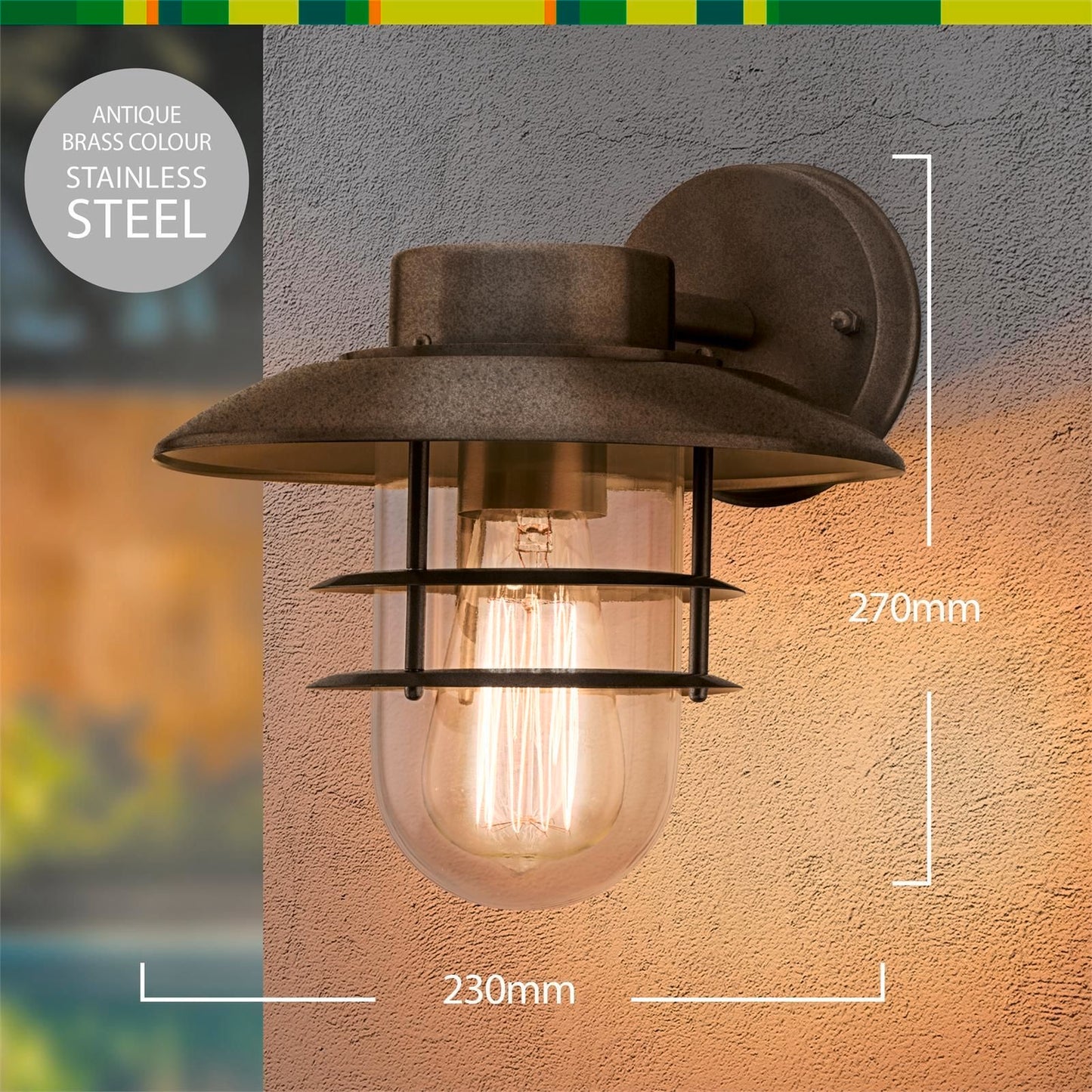 Verve Design Nautical Wall Light - Antique Bronze - 230mm
