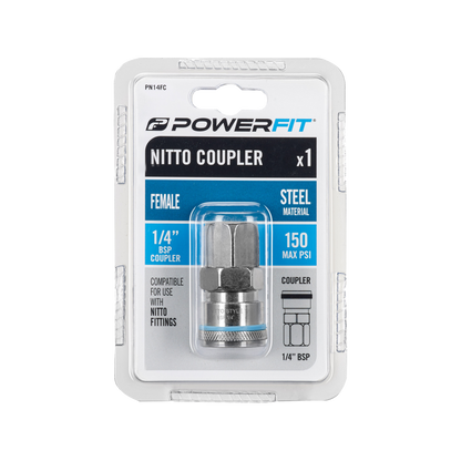 Powerfit Nitto Female Coupler - 1/4"BSP - 150PSI