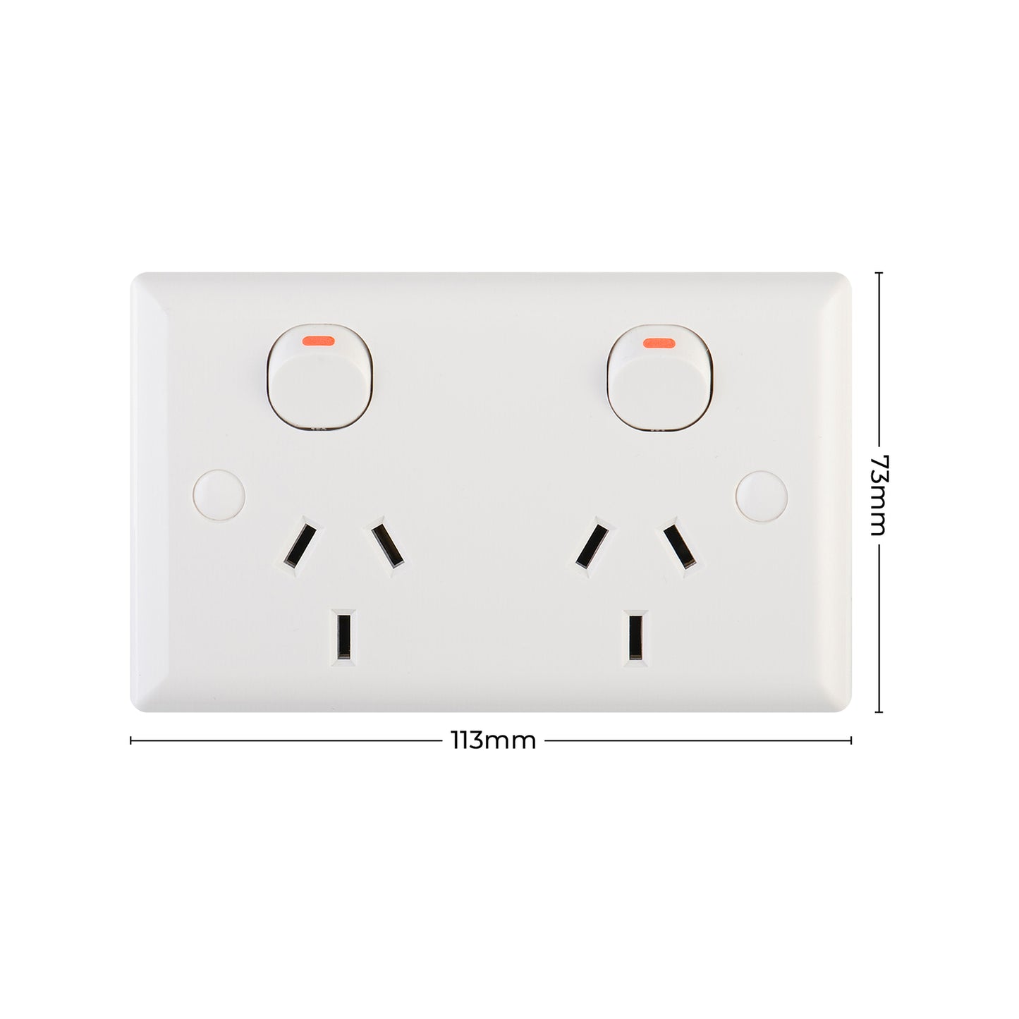 Deta Solid Plate Double Power Point - 10 Pack