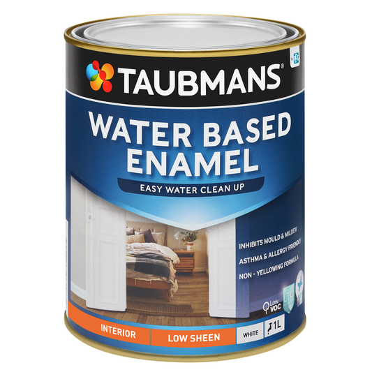 Taubmans White Low Sheen Water Based Enamel Paint - 1L