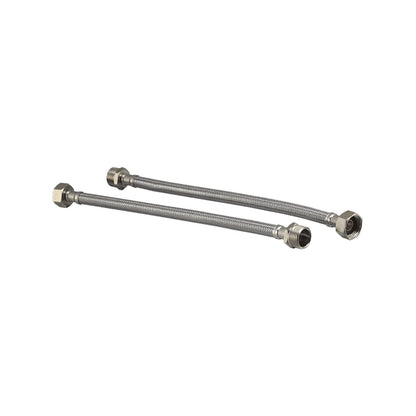 Kinetic 150mm Stainless Steel Flexible Braided Hose Mixer Tap Extension - 2 Pack