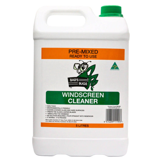 Bar's Bugs Pre-Mixed Ready to Use Windscreen Cleaner 5L