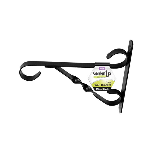 Jack Garden Up Strap Wall Bracket - 250mm, Black