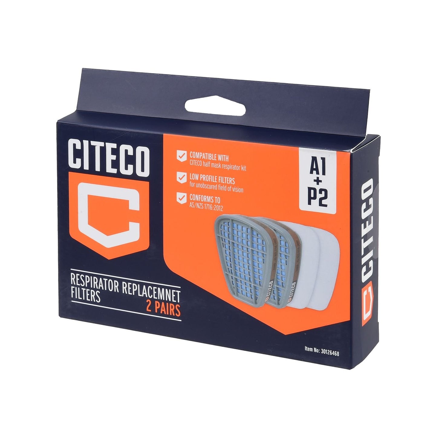 Citeco A1P2 Replacement Respirator Cartridges - 120 x 60 x 75mm