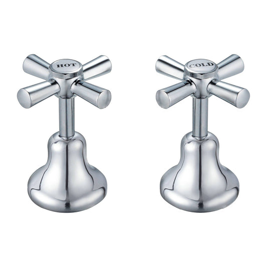 Shaw Mason Chrome Basin Top Assembly - Pair - 1/2 Turn - 67 x 103mm