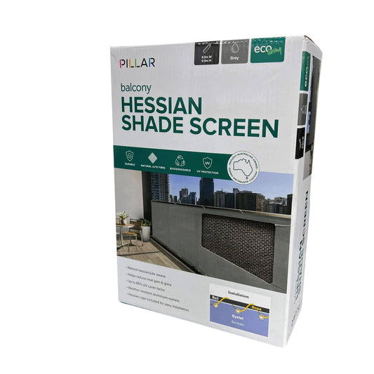 Pillar Grey 85% UV Balcony Screen 9 x 4m
