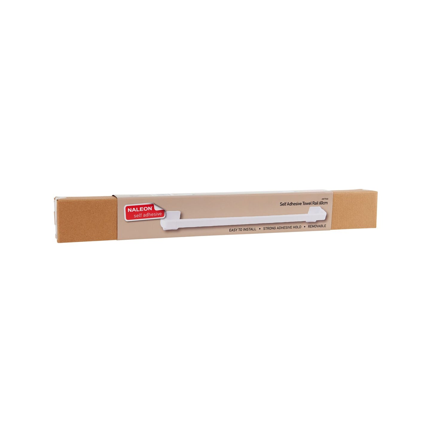 Naleon Self Adhesive Towel Rail - 60cm - White