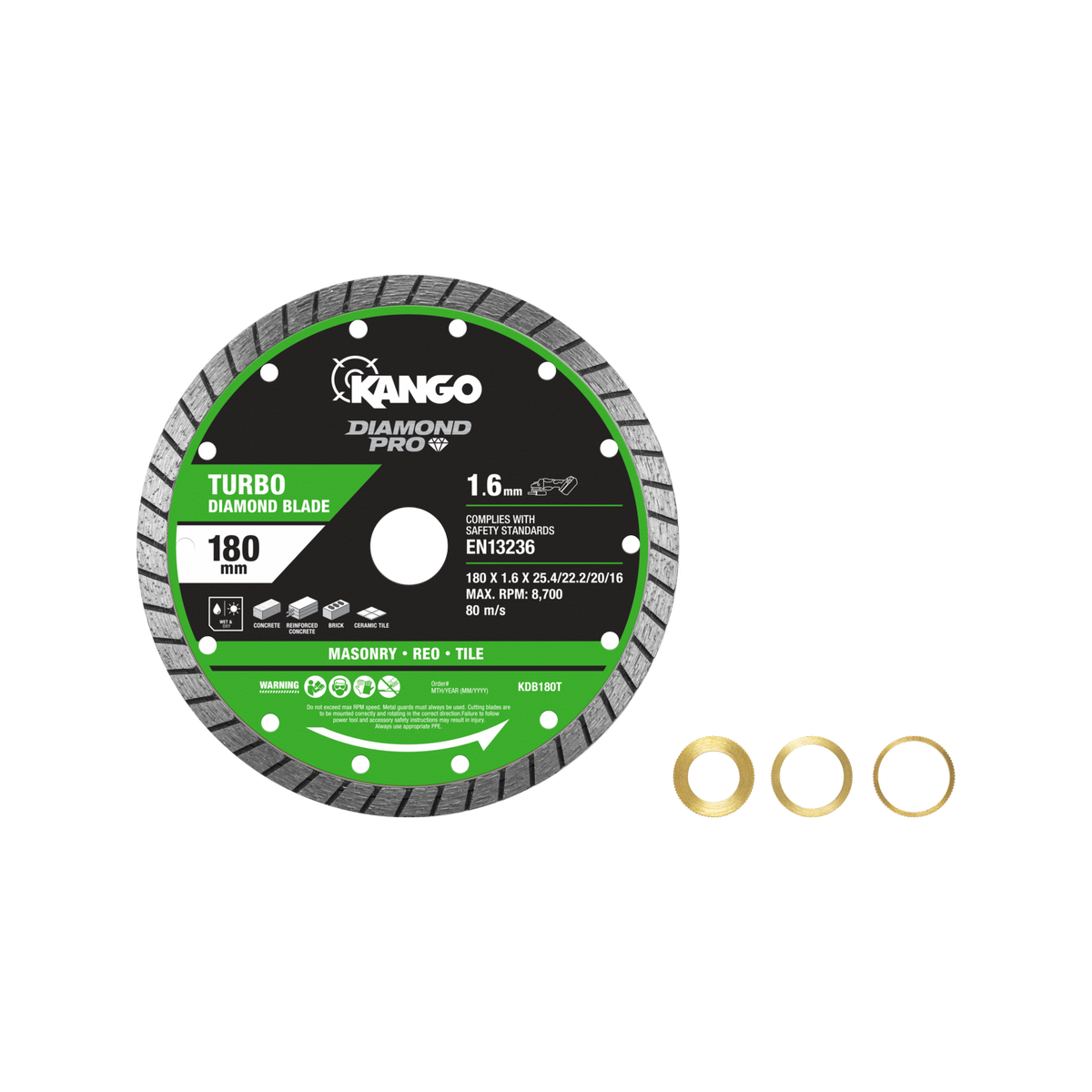 Kango Turbo Diamond Saw Blade - 180mm - Ultra Thin - Fast Cutting