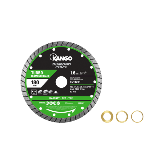Kango Diamond Pro 180mm Turbo Diamond Saw Blade Masonry Reo Tile