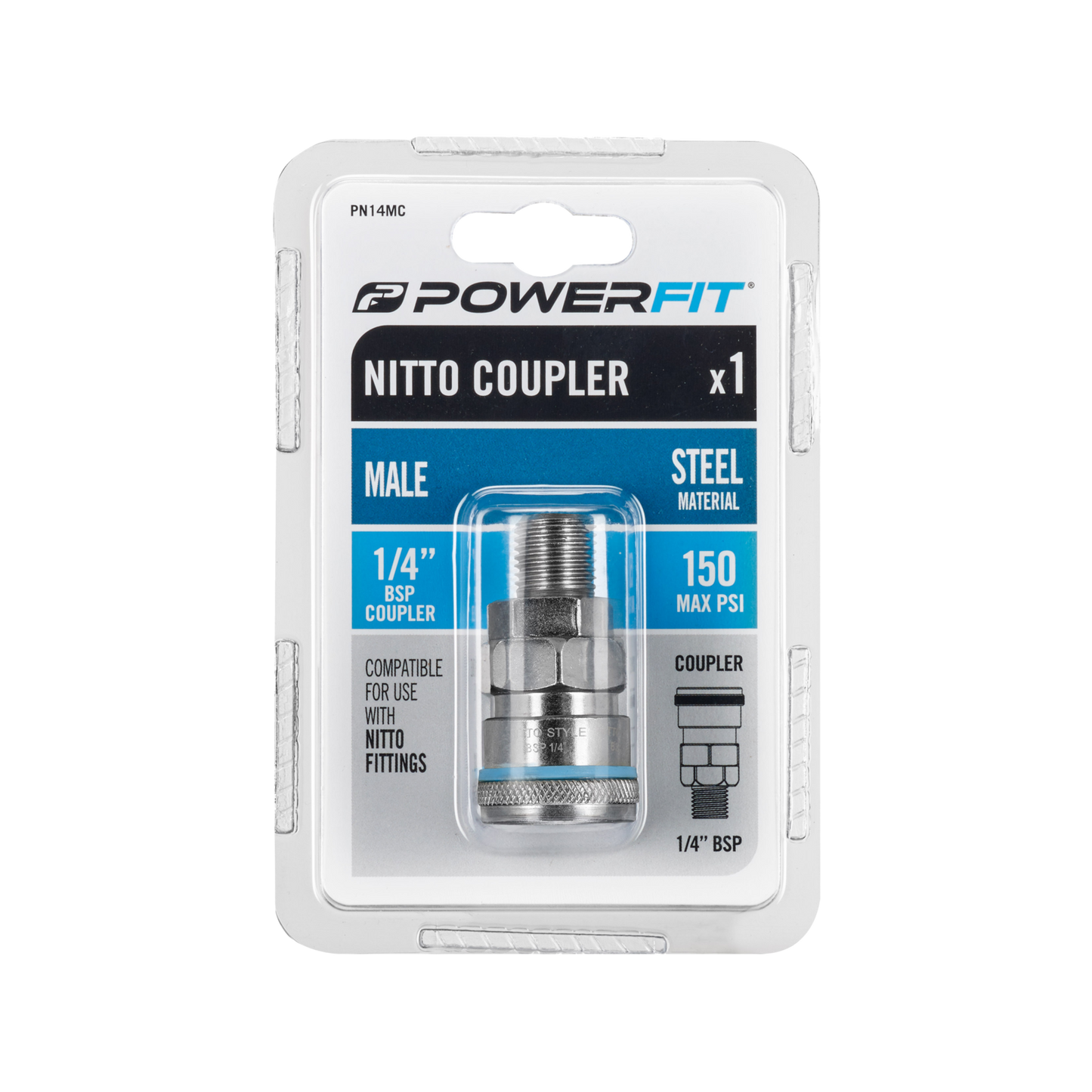 Powerfit Nitto Style Coupler - 1/4" BSP Male