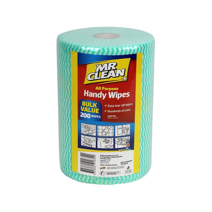 Mr Clean Handy Wipe - 200 Pack - Non-woven - Hygienic Absorbent