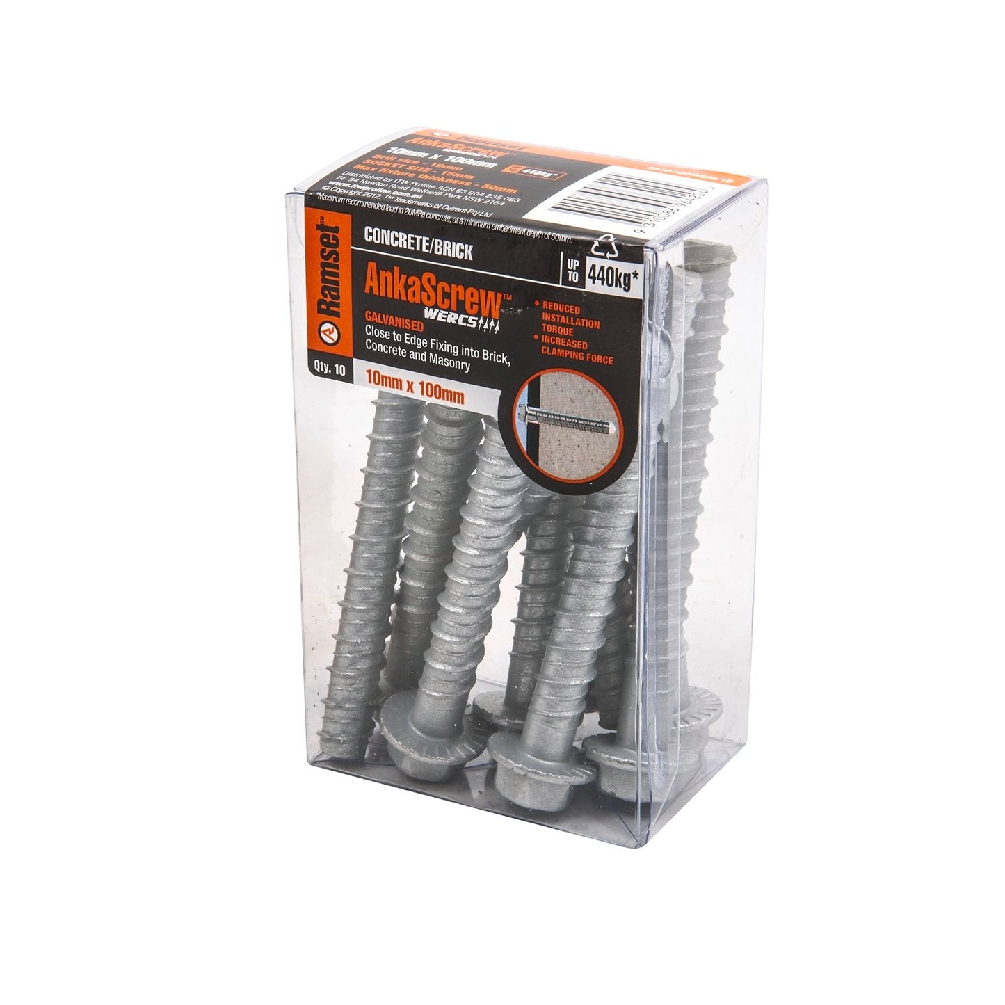 Ramset Ankascrew - 10 x 100mm - 10 Pack