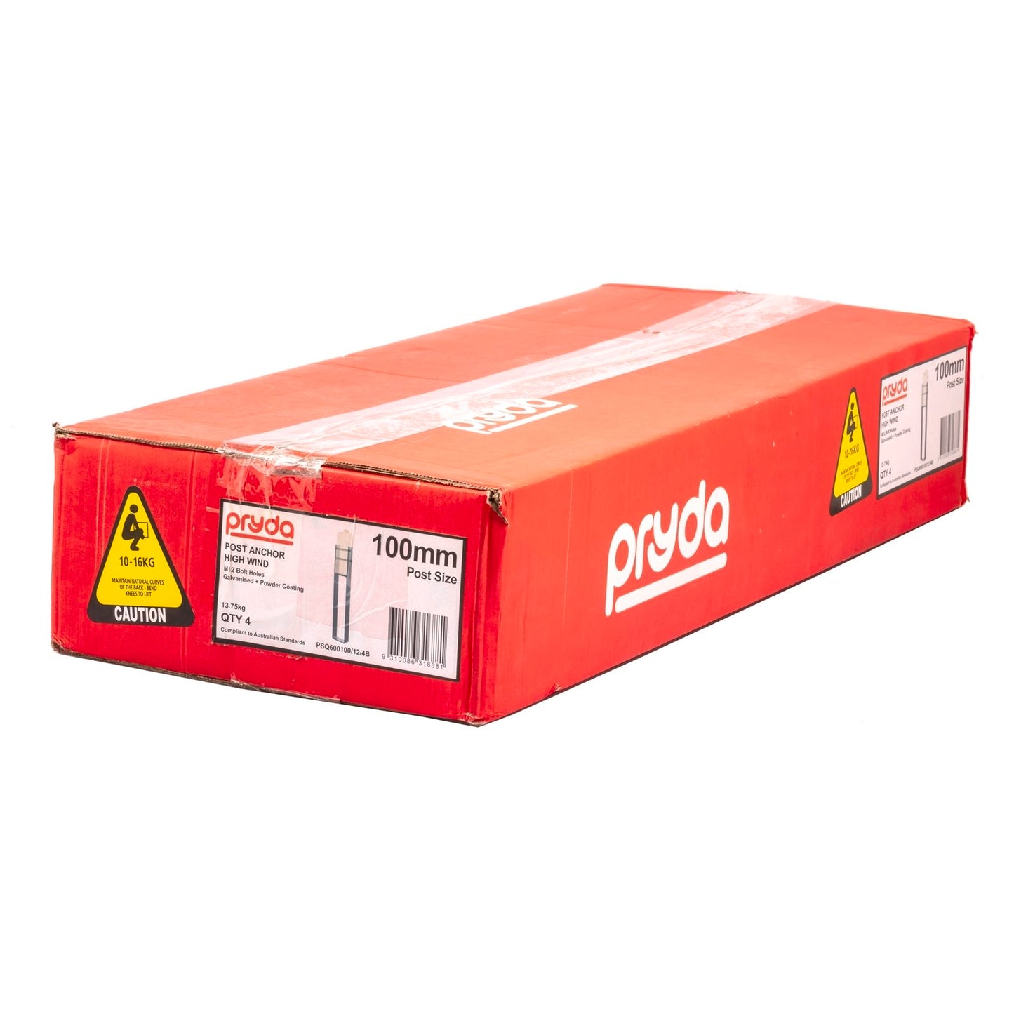 Pryda Hdg Black Post Anchor - 600 x 100mm - 4 Pack