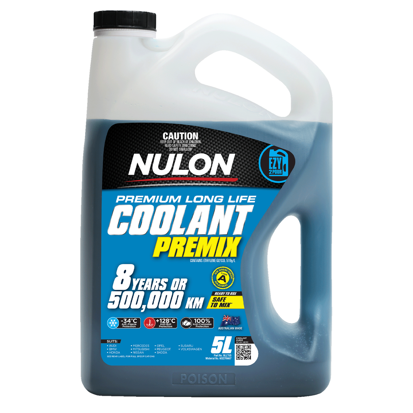 Nulon Premium Long Life Coolant Premix - 5L