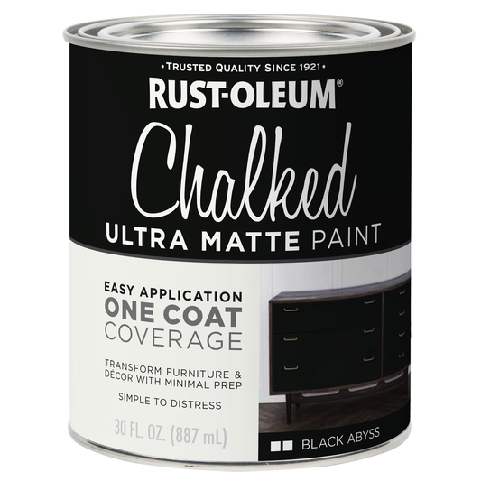 Rust Oleum Chalked Ultra Matte Paint Black Abyss 887ml