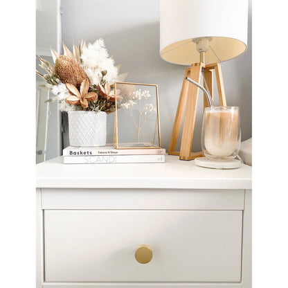 Lane Matte Brass Round Thick Knob - 32mm