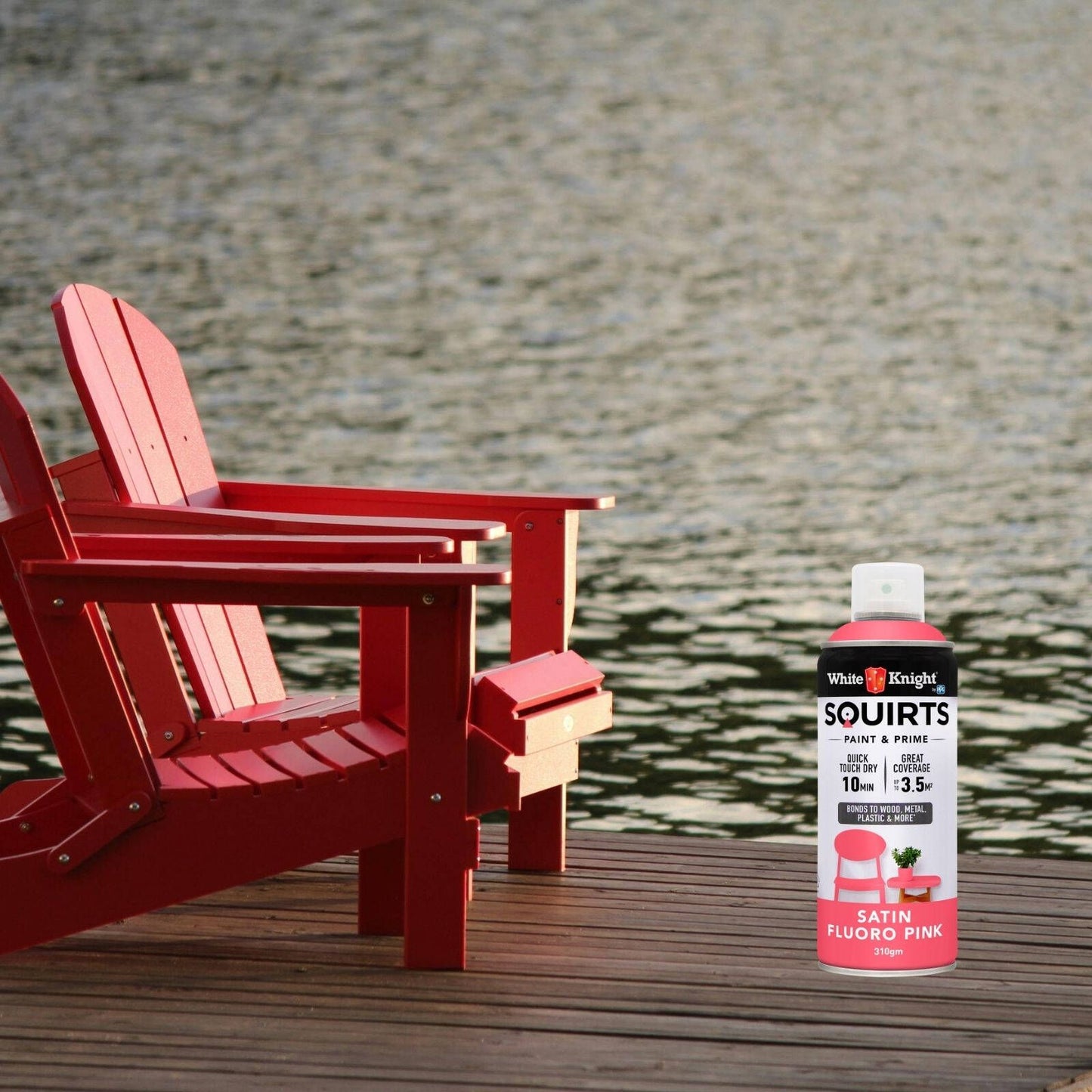 White Knight Squirts Fluro Pink Satin Spray Paint - 310g