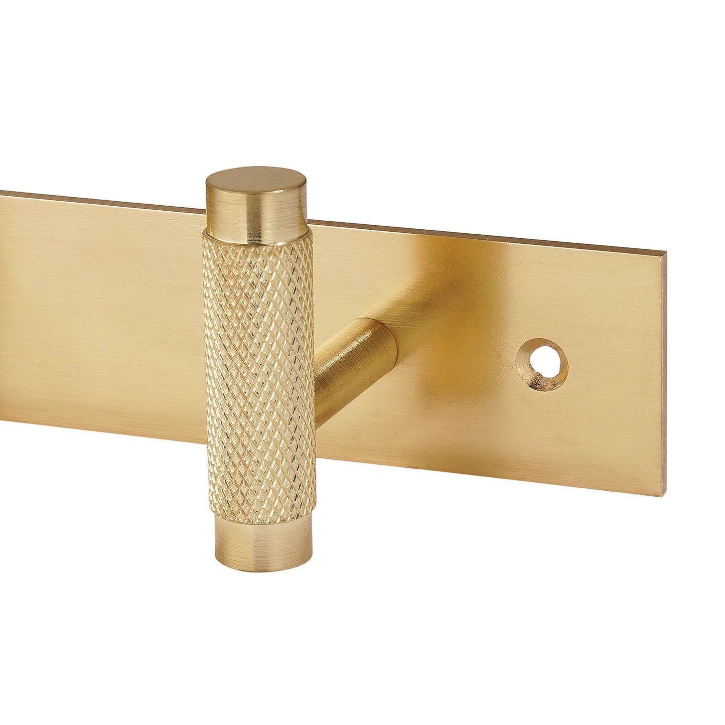 Adoored 4 Hook Brass Knurled Deco Hook Rack 400mm