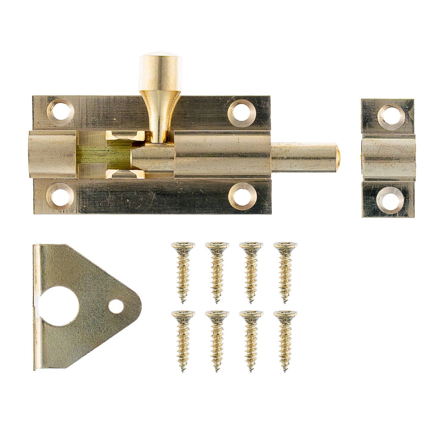 Taskmaster Barrel Bolt - 50mm - Polished Brass