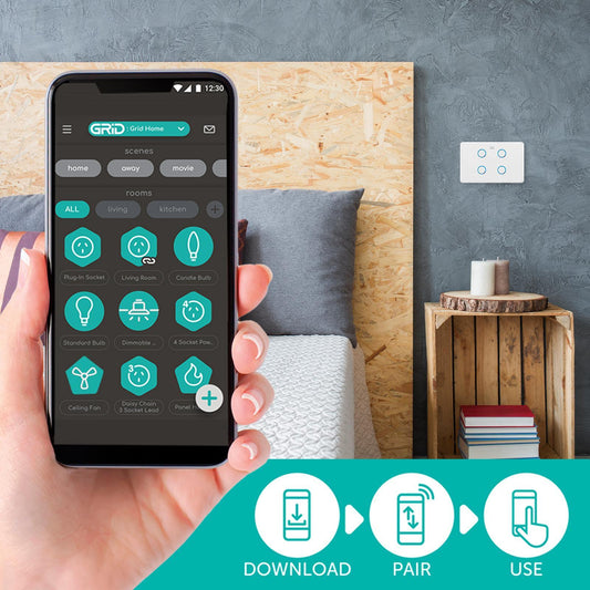 Deta Grid Connect Smart Quad Gang Touch Light Switch