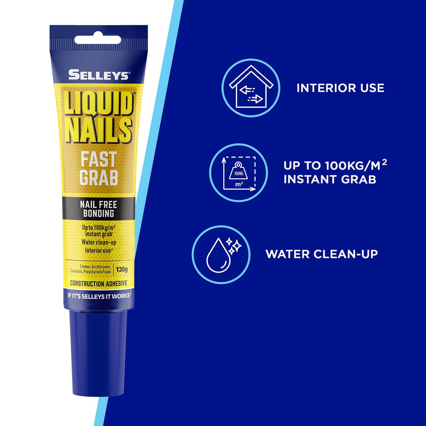 Selleys Liquid Nails Fast Grab Adhesive - 130g