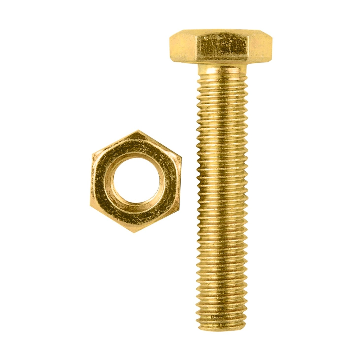 Pinnacle M10 Yellow Zinc Hi Tensile Hex Bolt and Nut - 50mm - 4 Pack