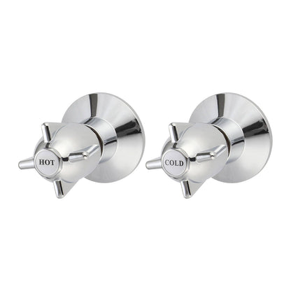 Shaw Mason Chrome Zinc Die Cast Handle Wall Top Assembly - 140 x 120mm - Pair