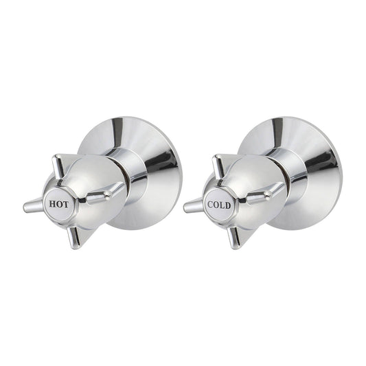 Shaw Mason Chrome Zinc Die Cast Handle Wall Top Assembly - 140 x 120mm - Pair