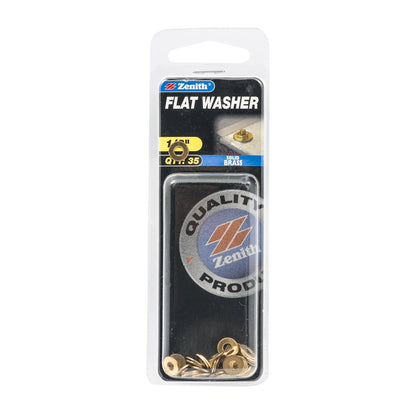 Zenith Flat Washer - 1/8 - Brass - 35 Pack