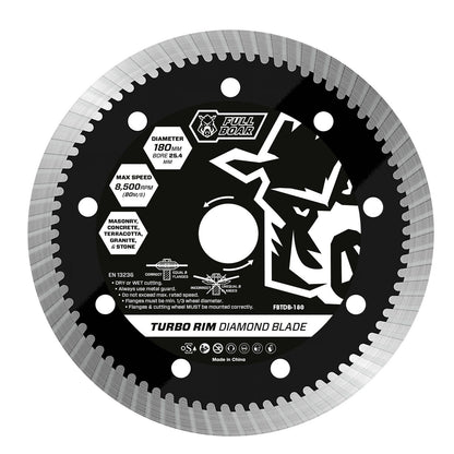 Full Boar Turbo Rim Diamond Blade - 180mm