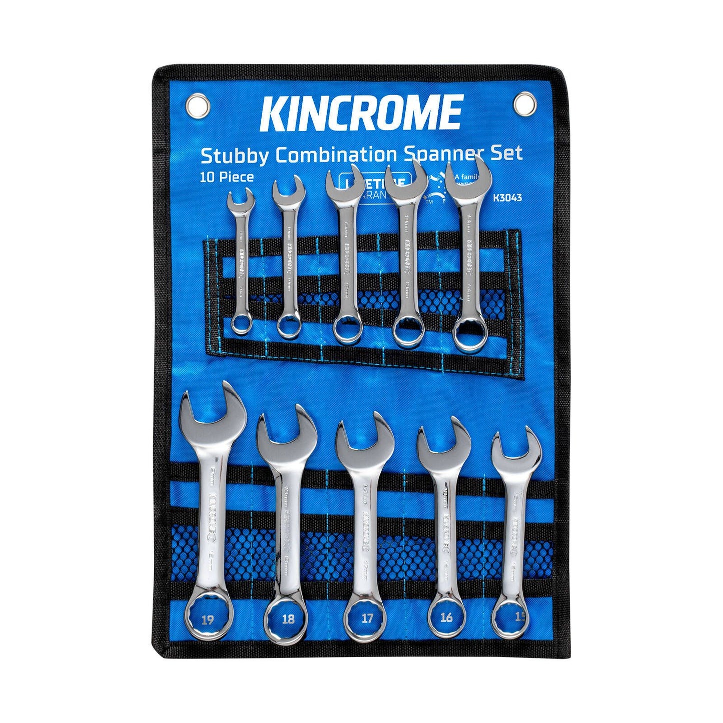 Kincrome Stubby Combination Spanner Set - 10 Piece Metric