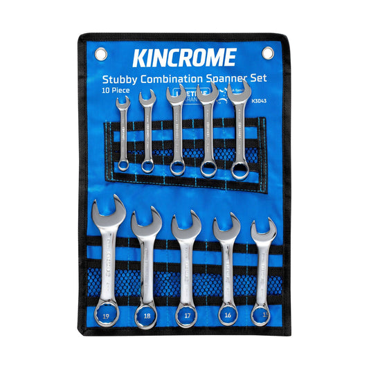Kincrome Stubby Combination Spanner Set - 10 Piece Metric