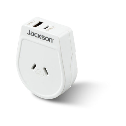 Jackson Outbound Slim USB A & C Travel Adaptor - Japan South America