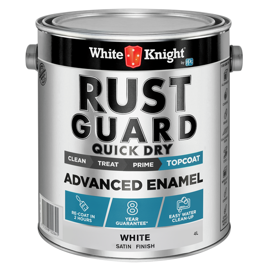 White Knight Rust Guard Satin Enamel Paint - 4L