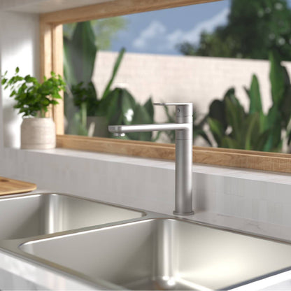 Caroma Brushed Nickel Luna Sink Mixer - 50 x 260mm