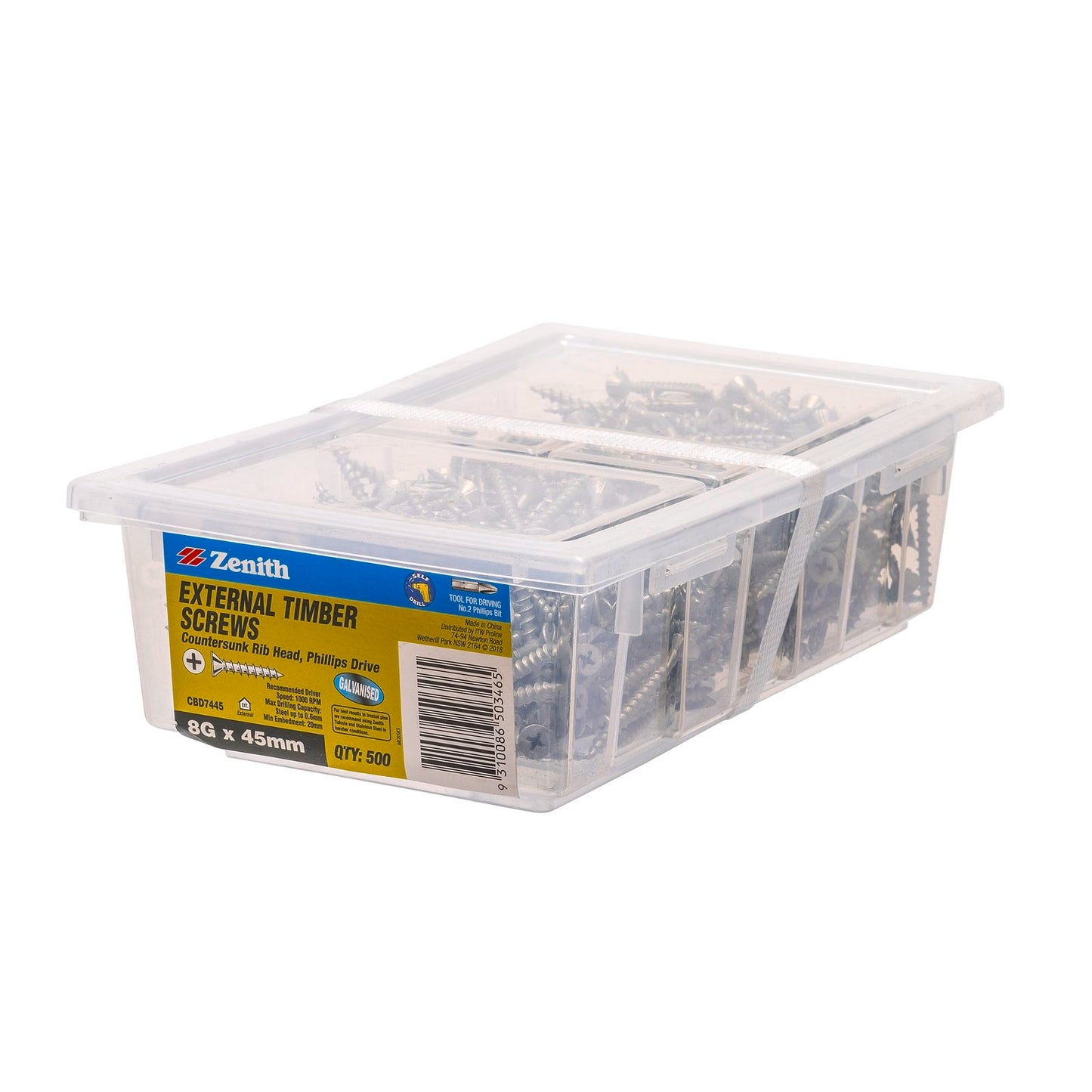 Zenith Timber Screws - 8g x 45mm - 500 Pack
