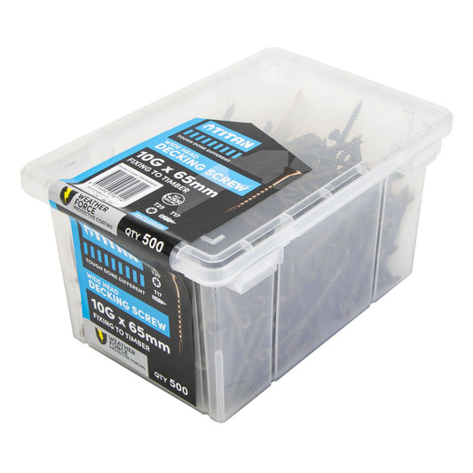 Titan Weather Force Wide Head Decking Screws - 10g x 65mm - 500 Pack