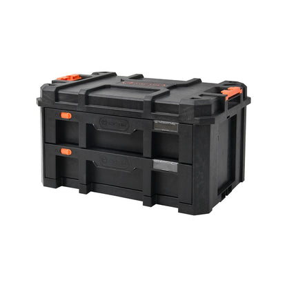 Tactix Modular Tool Chest - 2 Drawer - 528 x 288 x 349mm - Black