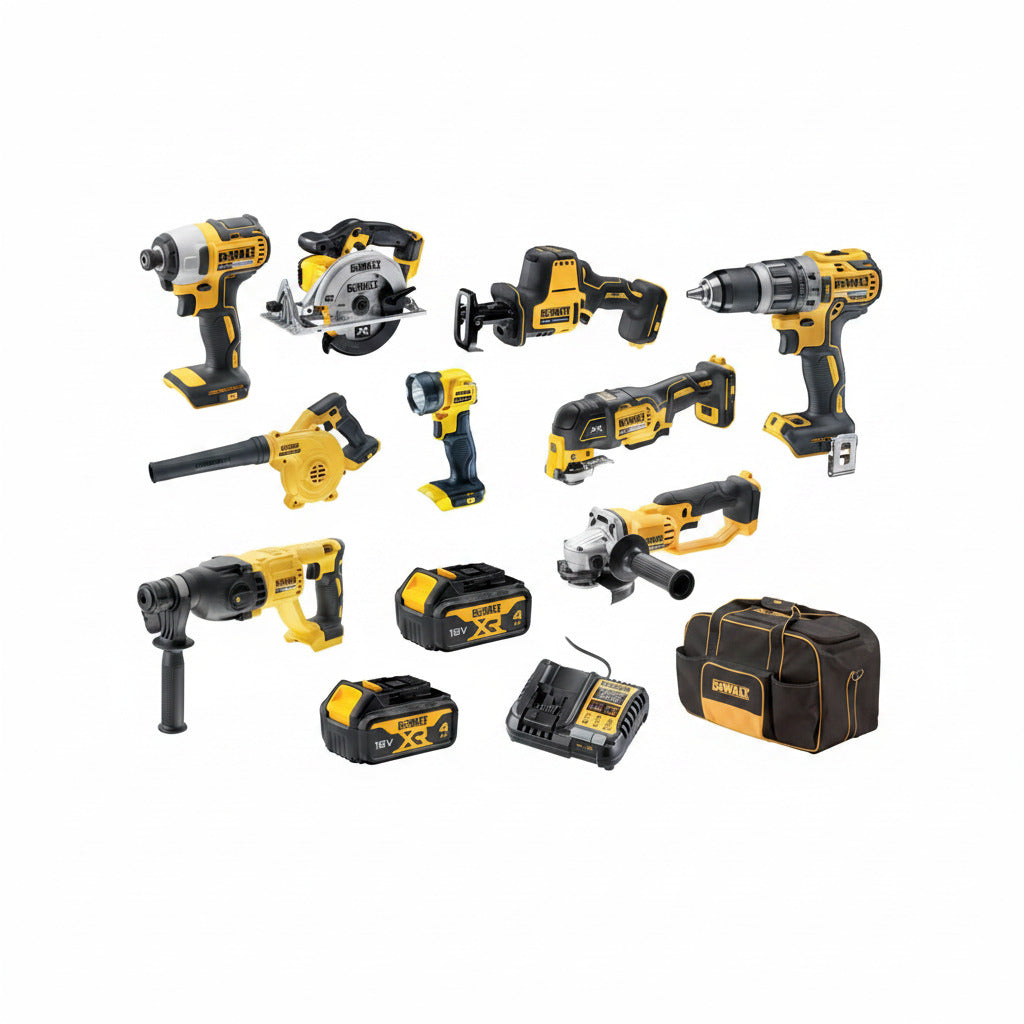 Dewalt XR Hammer Drill & Impact Driver Combo Kit - 18V - 9 Piece - 4.0Ah