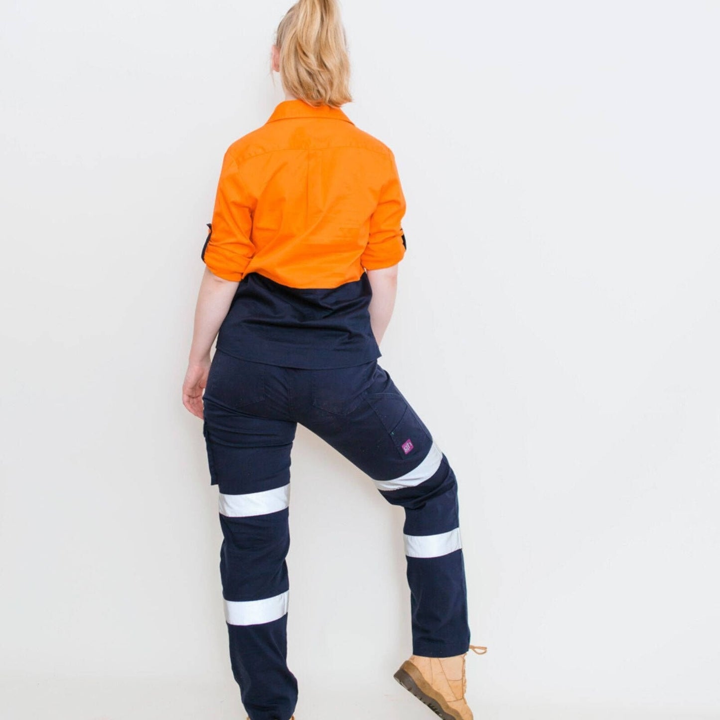 Green Hip Long Sleeve Hi-Vis Shirt - Size 20 - Orange/Blue