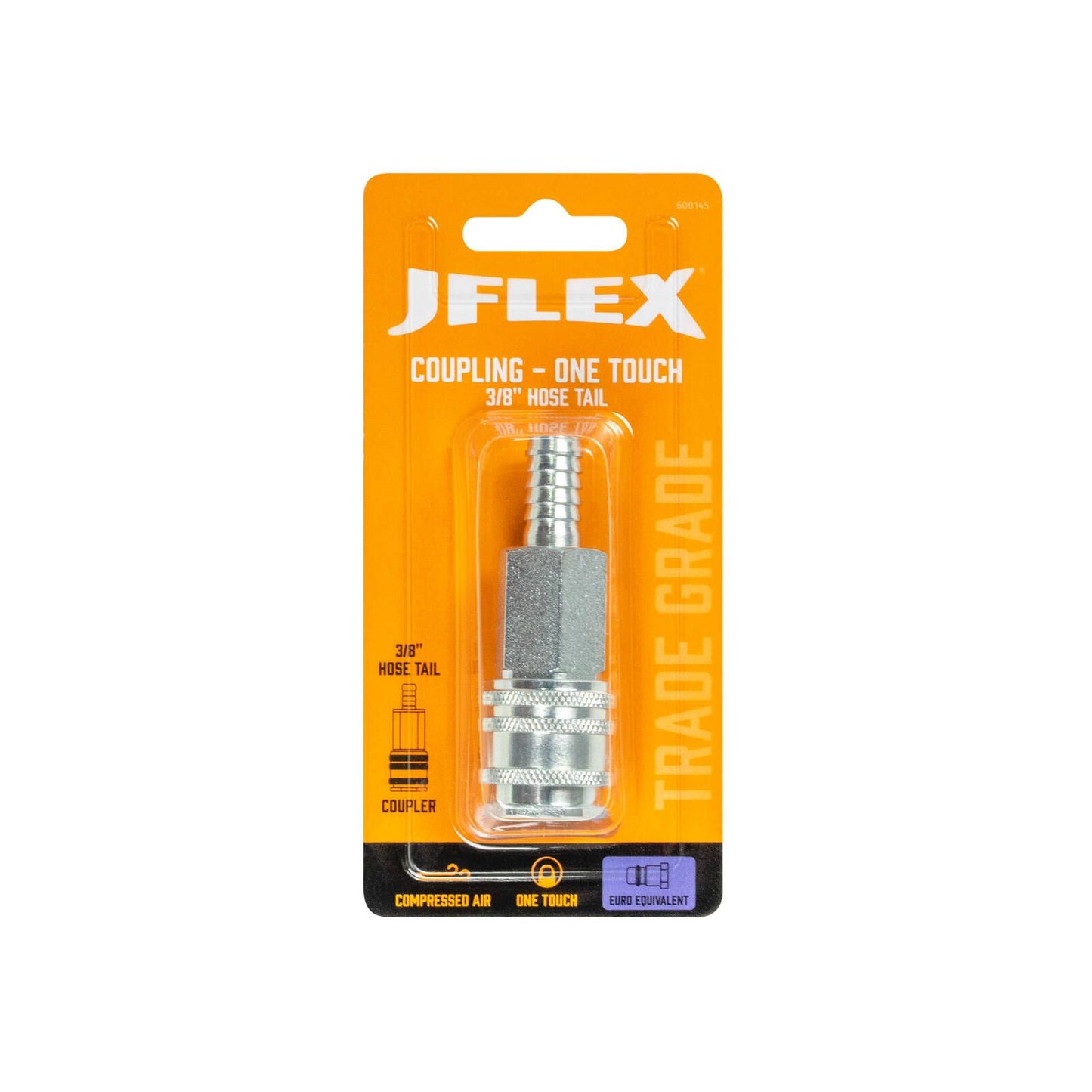 Jflex Hose Tail Euro Style Coupling - 3/8" - 115 CFM