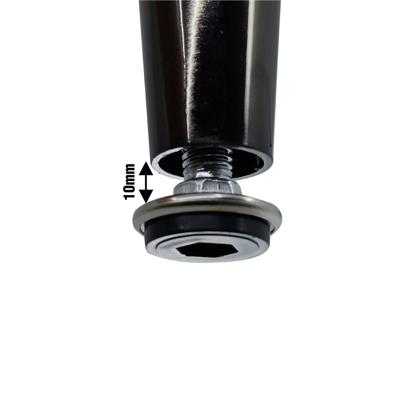 Adoored 150mm Black Nickel Tapered Metal Leg