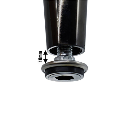 Adoored 150mm Black Nickel Tapered Metal Leg