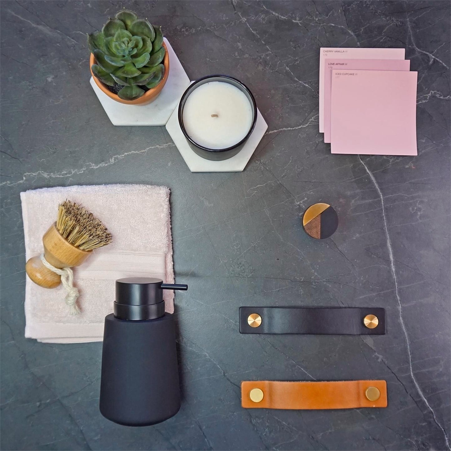 Lane Tan Leather Handle - 128mm